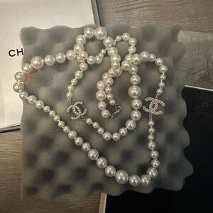 Chanel White Pearl Necklace